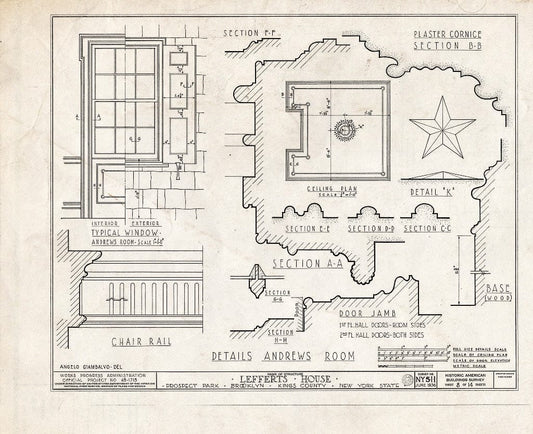 Blueprint HABS NY,24-Brok,2- (Sheet 8 of 14) - Lefferts House, Prospect Park (Moved from 563 Flatbush Avenue), Brooklyn, Kings County, NY