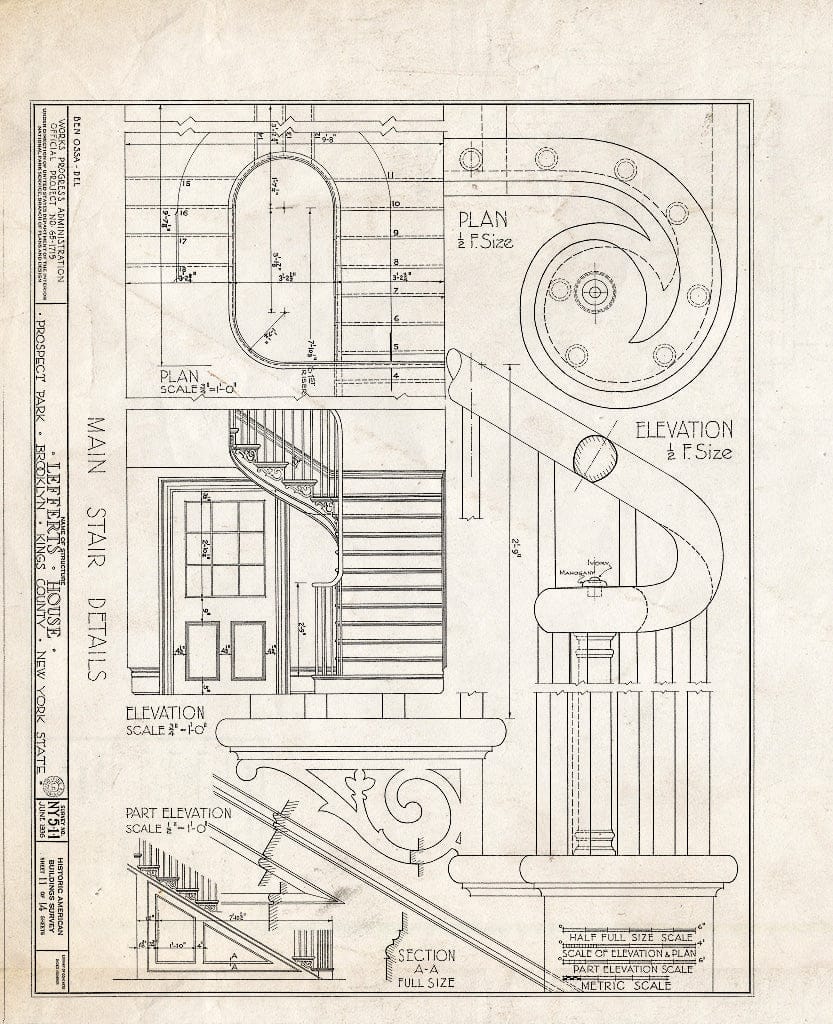 Blueprint HABS NY,24-Brok,2- (Sheet 11 of 14) - Lefferts House, Prospect Park (Moved from 563 Flatbush Avenue), Brooklyn, Kings County, NY