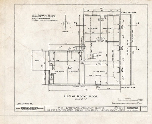 Blueprint HABS NY,24-Brok,9- (Sheet 2 of 10) - Schenck-Crooke House, 21-23 East Sixty-Third Street, Brooklyn, Kings County, NY
