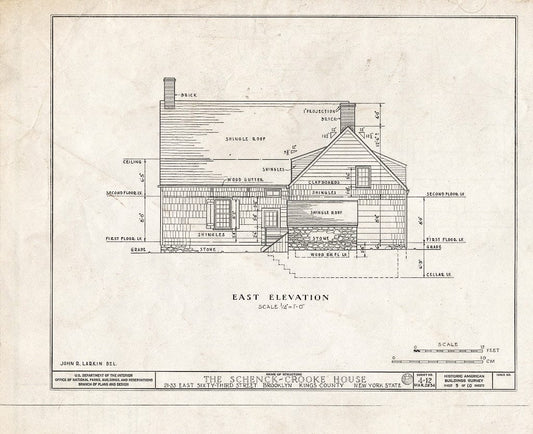 Blueprint HABS NY,24-Brok,9- (Sheet 5 of 10) - Schenck-Crooke House, 21-23 East Sixty-Third Street, Brooklyn, Kings County, NY