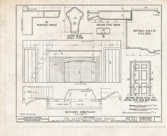 Blueprint HABS NY,24-Brok,9- (Sheet 9 of 10) - Schenck-Crooke House, 21-23 East Sixty-Third Street, Brooklyn, Kings County, NY