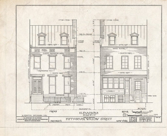 Blueprint HABS NY,24-Brok,33- (Sheet 4 of 8) - Harold J. Szold House, 57 Willow Street, Brooklyn, Kings County, NY