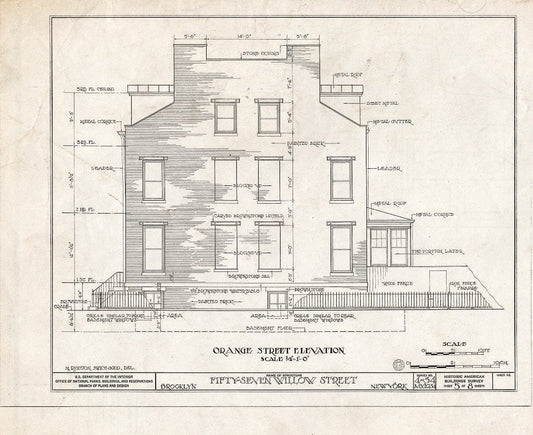 Blueprint HABS NY,24-Brok,33- (Sheet 5 of 8) - Harold J. Szold House, 57 Willow Street, Brooklyn, Kings County, NY