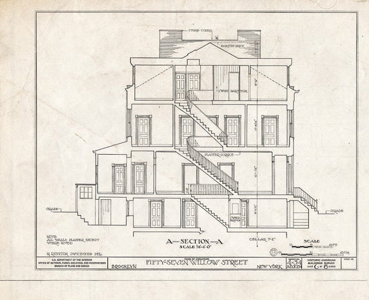 Blueprint HABS NY,24-Brok,33- (Sheet 6 of 8) - Harold J. Szold House, 57 Willow Street, Brooklyn, Kings County, NY