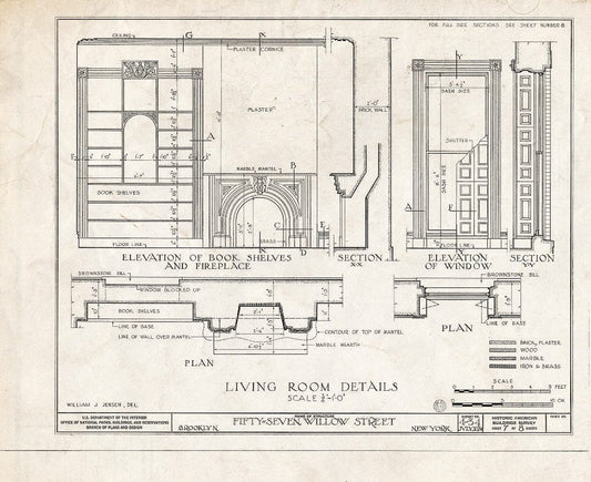 Blueprint HABS NY,24-Brok,33- (Sheet 7 of 8) - Harold J. Szold House, 57 Willow Street, Brooklyn, Kings County, NY