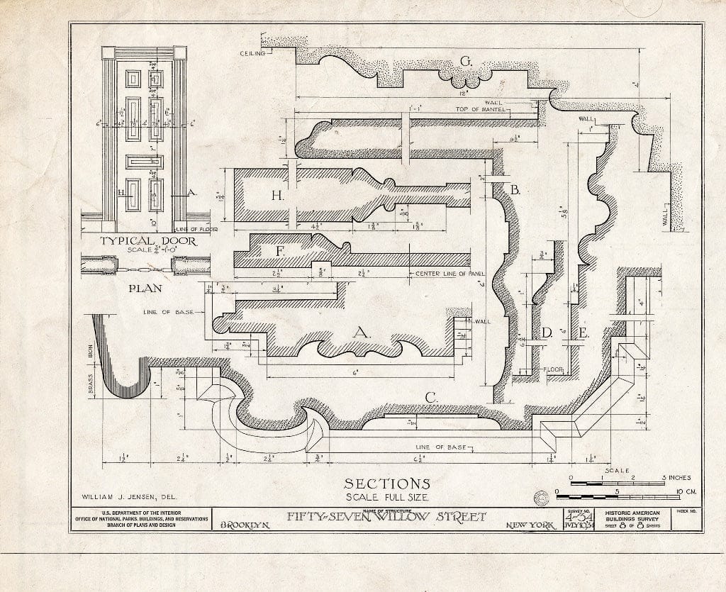 Blueprint HABS NY,24-Brok,33- (Sheet 8 of 8) - Harold J. Szold House, 57 Willow Street, Brooklyn, Kings County, NY