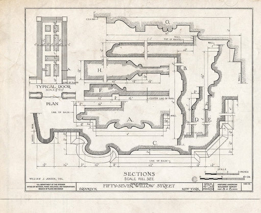 Blueprint HABS NY,24-Brok,33- (Sheet 8 of 8) - Harold J. Szold House, 57 Willow Street, Brooklyn, Kings County, NY