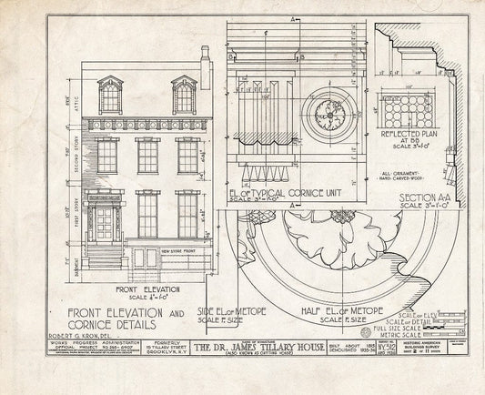 Blueprint HABS NY,24-Brok,35- (Sheet 2 of 11) - Dr. James Tillary House, 15 Tillary Street, Brooklyn, Kings County, NY