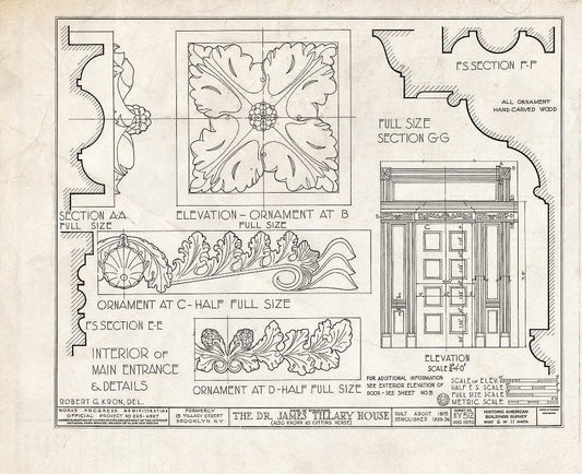 Blueprint HABS NY,24-Brok,35- (Sheet 6 of 11) - Dr. James Tillary House, 15 Tillary Street, Brooklyn, Kings County, NY