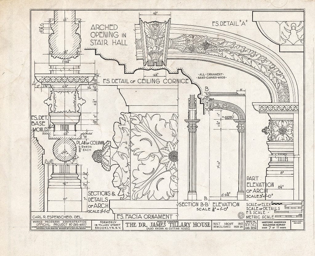 Blueprint HABS NY,24-Brok,35- (Sheet 7 of 11) - Dr. James Tillary House, 15 Tillary Street, Brooklyn, Kings County, NY