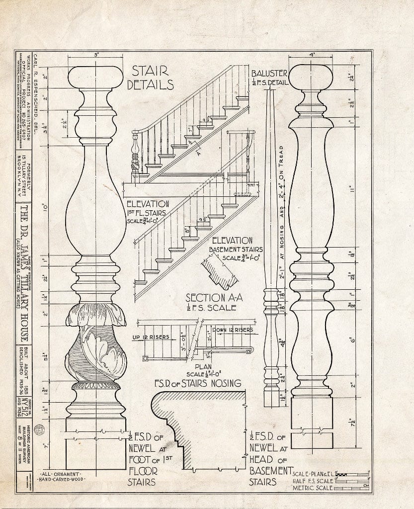 Blueprint HABS NY,24-Brok,35- (Sheet 8 of 11) - Dr. James Tillary House, 15 Tillary Street, Brooklyn, Kings County, NY