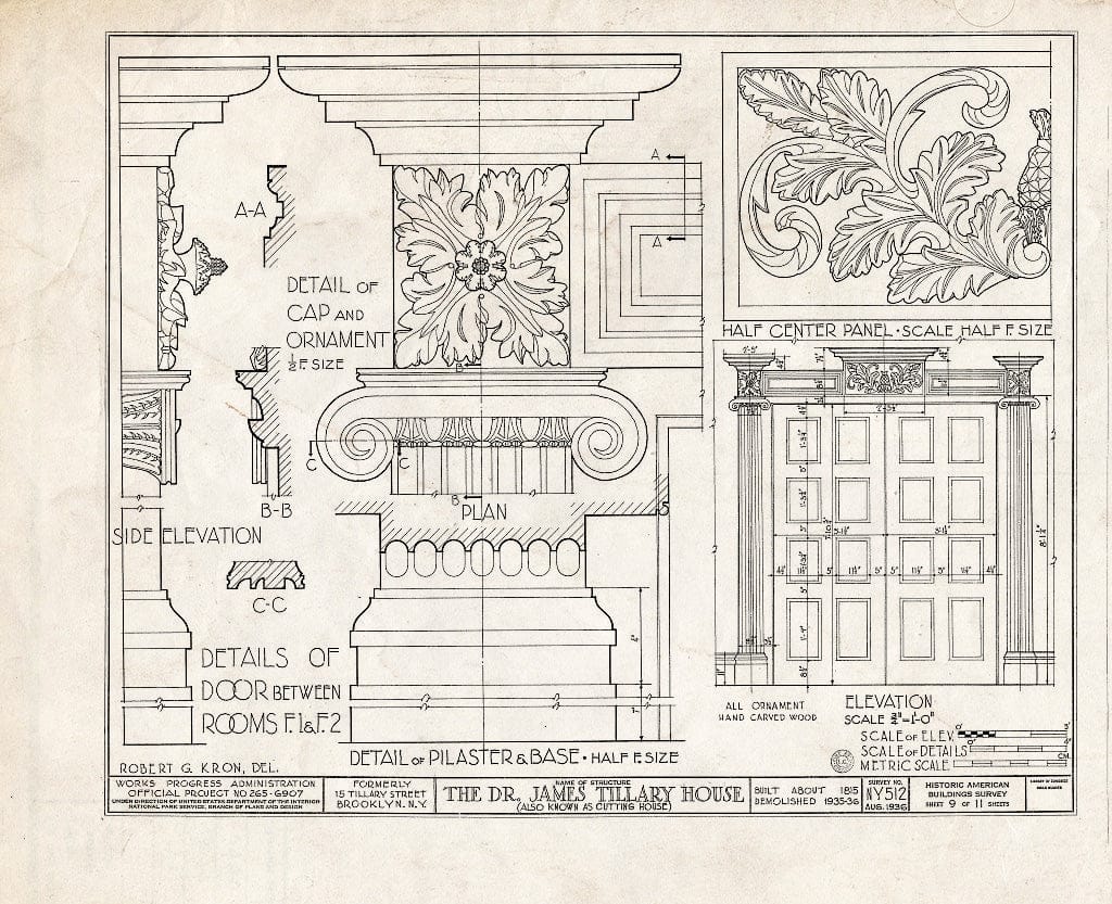 Blueprint HABS NY,24-Brok,35- (Sheet 9 of 11) - Dr. James Tillary House, 15 Tillary Street, Brooklyn, Kings County, NY