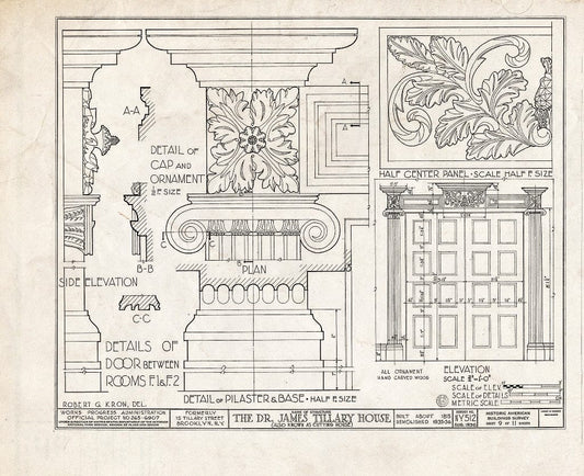 Blueprint HABS NY,24-Brok,35- (Sheet 9 of 11) - Dr. James Tillary House, 15 Tillary Street, Brooklyn, Kings County, NY