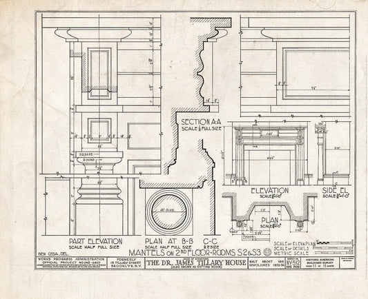 Blueprint HABS NY,24-Brok,35- (Sheet 11 of 11) - Dr. James Tillary House, 15 Tillary Street, Brooklyn, Kings County, NY