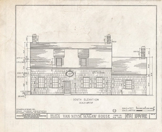 Blueprint HABS NY,24-Brok,36- (Sheet 5 of 15) - Van Nuyse-Magaw House, 1041 East Twenty-Second Street, Brooklyn, Kings County, NY