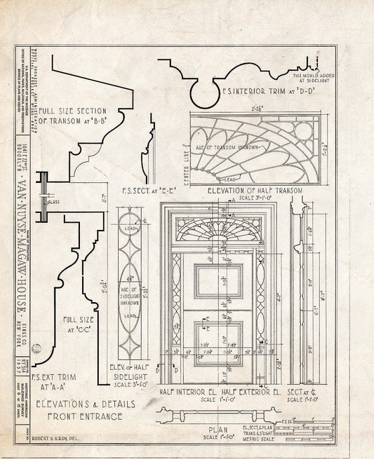 Blueprint HABS NY,24-Brok,36- (Sheet 8 of 15) - Van Nuyse-Magaw House, 1041 East Twenty-Second Street, Brooklyn, Kings County, NY