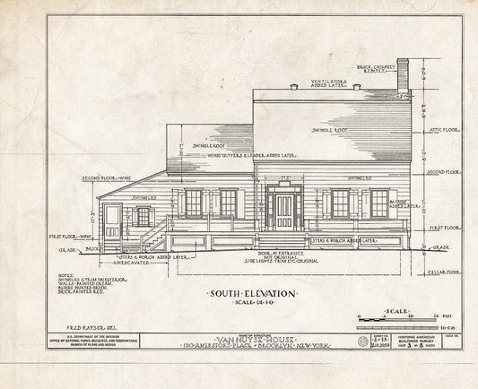 Blueprint HABS NY,24-Brok,3- (Sheet 3 of 8) - Johannes Van Nuyse House, 150 Amersfort Place, Brooklyn, Kings County, NY