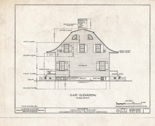 Blueprint HABS NY,24-Brok,3- (Sheet 4 of 8) - Johannes Van Nuyse House, 150 Amersfort Place, Brooklyn, Kings County, NY