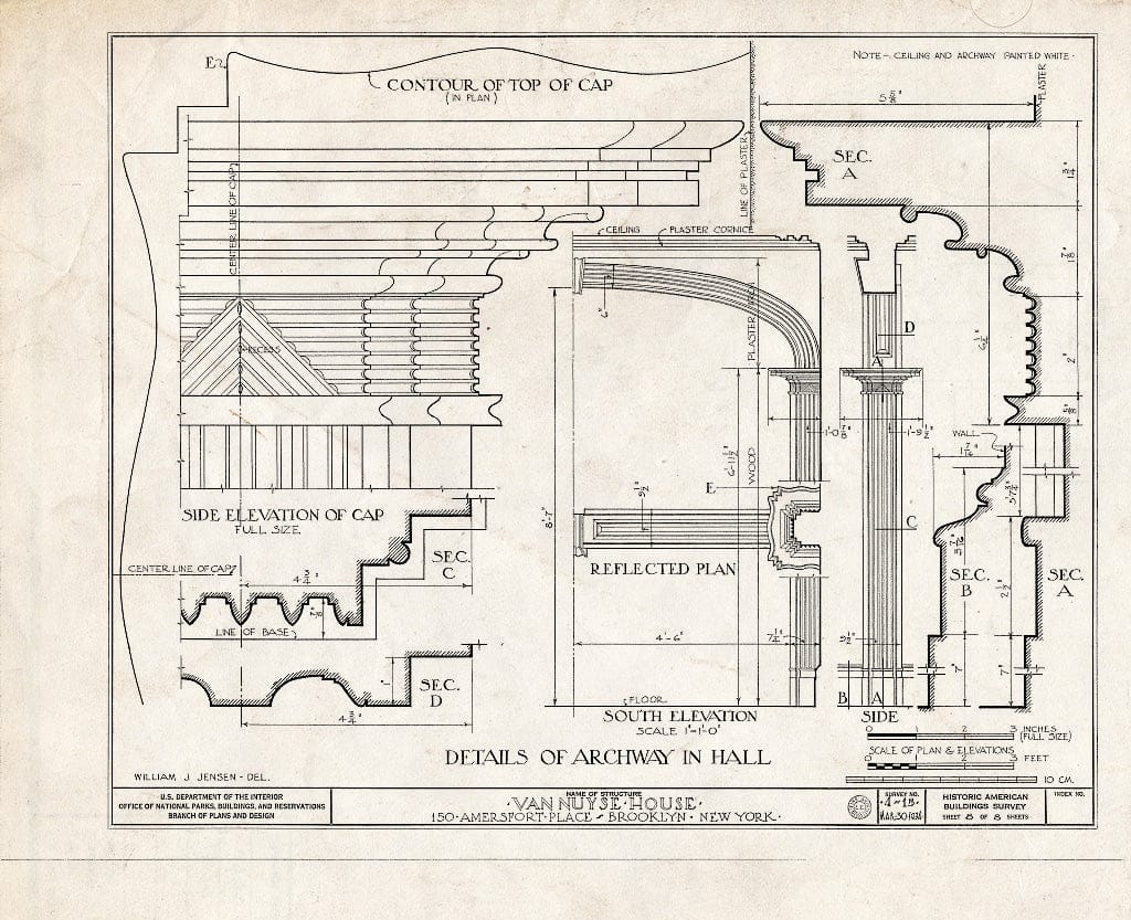 Blueprint HABS NY,24-Brok,3- (Sheet 8 of 8) - Johannes Van Nuyse House, 150 Amersfort Place, Brooklyn, Kings County, NY