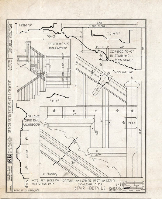Blueprint HABS NY,24-Brok,38- (Sheet 9 of 15) - Judge Teunis Schenck House, Highland Park, Jamaica Avenue, Brooklyn, Kings County, NY