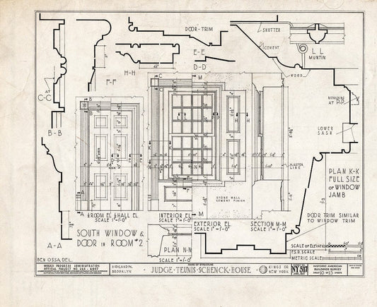 Blueprint HABS NY,24-Brok,38- (Sheet 10 of 15) - Judge Teunis Schenck House, Highland Park, Jamaica Avenue, Brooklyn, Kings County, NY