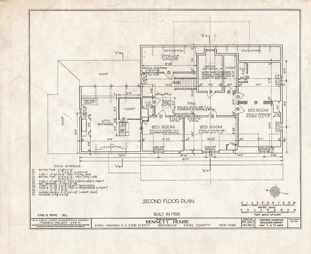 Blueprint HABS NY,24-Brok,39- (Sheet 2 of 15) - Wyckoff-Bennett House, Kings Highway & 1669 East Twenty-Second Street, Brooklyn, Kings County, NY