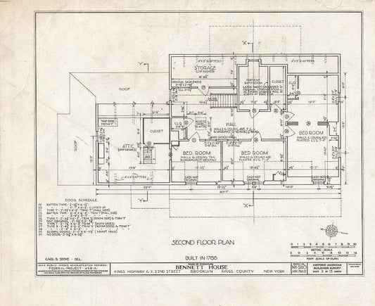 Blueprint HABS NY,24-Brok,39- (Sheet 2 of 15) - Wyckoff-Bennett House, Kings Highway & 1669 East Twenty-Second Street, Brooklyn, Kings County, NY