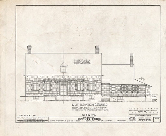 Blueprint HABS NY,24-Brok,39- (Sheet 4 of 15) - Wyckoff-Bennett House, Kings Highway & 1669 East Twenty-Second Street, Brooklyn, Kings County, NY