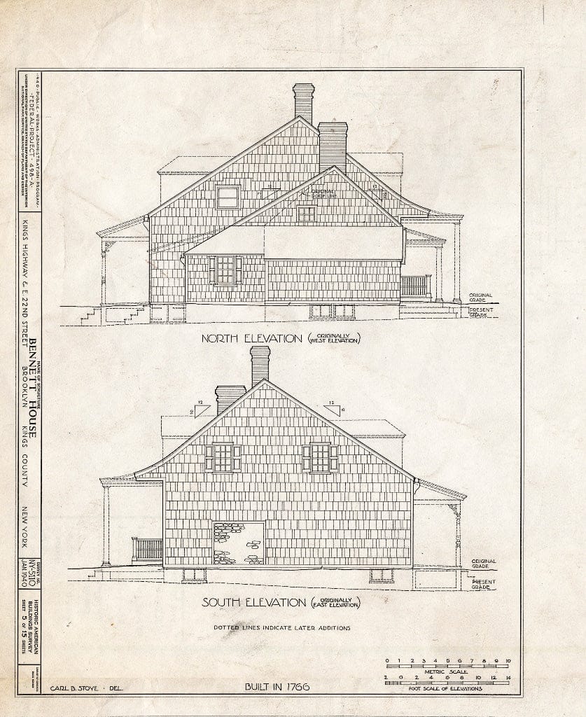 Blueprint HABS NY,24-Brok,39- (Sheet 5 of 15) - Wyckoff-Bennett House, Kings Highway & 1669 East Twenty-Second Street, Brooklyn, Kings County, NY