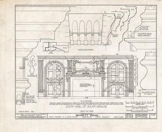Blueprint HABS NY,24-Brok,39- (Sheet 7 of 15) - Wyckoff-Bennett House, Kings Highway & 1669 East Twenty-Second Street, Brooklyn, Kings County, NY