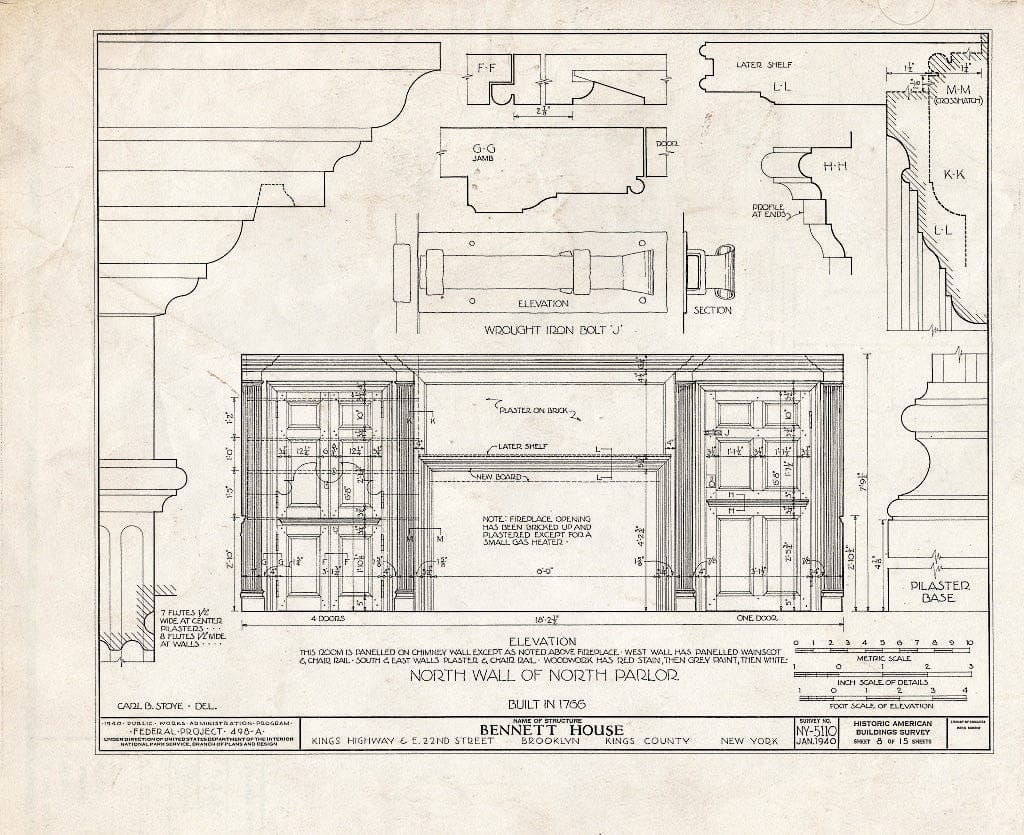 Blueprint HABS NY,24-Brok,39- (Sheet 8 of 15) - Wyckoff-Bennett House, Kings Highway & 1669 East Twenty-Second Street, Brooklyn, Kings County, NY