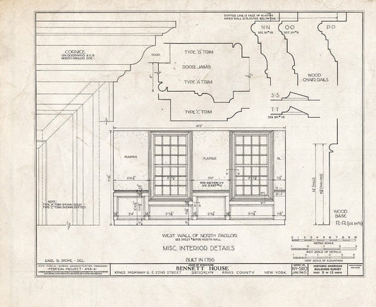 Blueprint HABS NY,24-Brok,39- (Sheet 9 of 15) - Wyckoff-Bennett House, Kings Highway & 1669 East Twenty-Second Street, Brooklyn, Kings County, NY