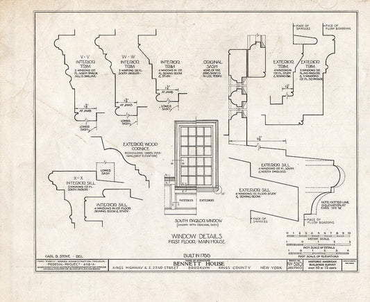 Blueprint HABS NY,24-Brok,39- (Sheet 10 of 15) - Wyckoff-Bennett House, Kings Highway & 1669 East Twenty-Second Street, Brooklyn, Kings County, NY