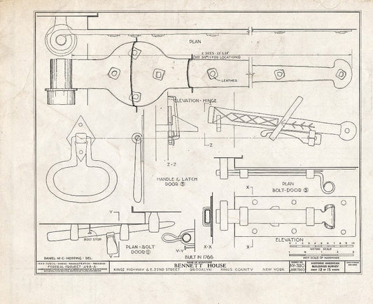 Blueprint HABS NY,24-Brok,39- (Sheet 12 of 15) - Wyckoff-Bennett House, Kings Highway & 1669 East Twenty-Second Street, Brooklyn, Kings County, NY