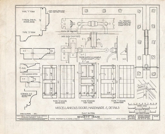 Blueprint HABS NY,24-Brok,39- (Sheet 13 of 15) - Wyckoff-Bennett House, Kings Highway & 1669 East Twenty-Second Street, Brooklyn, Kings County, NY