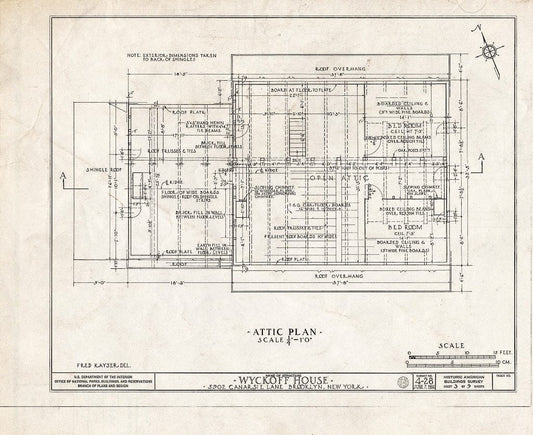 Blueprint HABS NY,24-Brok,32- (Sheet 3 of 9) - Peter Wyckoff House, 5902 Canarsie Lane, Brooklyn, Kings County, NY