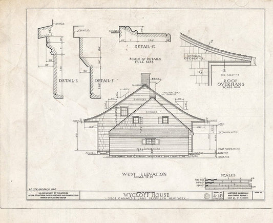 Blueprint HABS NY,24-Brok,32- (Sheet 6 of 9) - Peter Wyckoff House, 5902 Canarsie Lane, Brooklyn, Kings County, NY