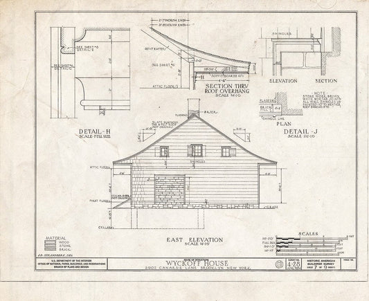 Blueprint HABS NY,24-Brok,32- (Sheet 7 of 9) - Peter Wyckoff House, 5902 Canarsie Lane, Brooklyn, Kings County, NY