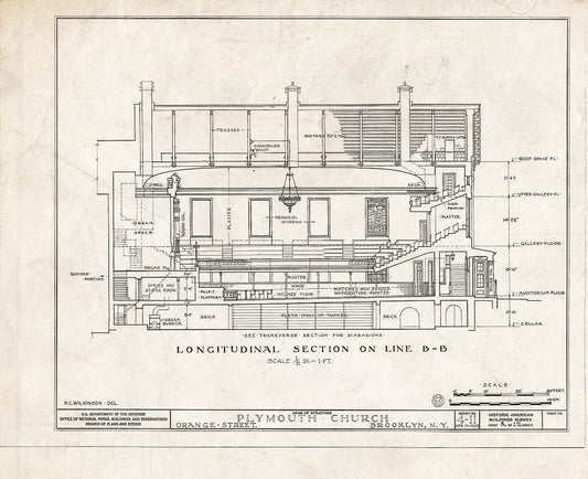 Blueprint HABS NY,24-Brok,31- (Sheet 8 of 12) - Plymouth Church, Orange & Hicks Streets, Brooklyn, Kings County, NY