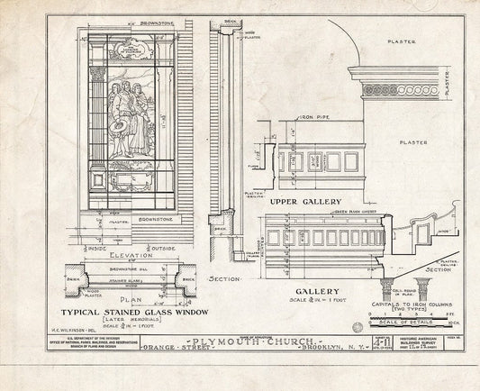 Blueprint HABS NY,24-Brok,31- (Sheet 11 of 12) - Plymouth Church, Orange & Hicks Streets, Brooklyn, Kings County, NY
