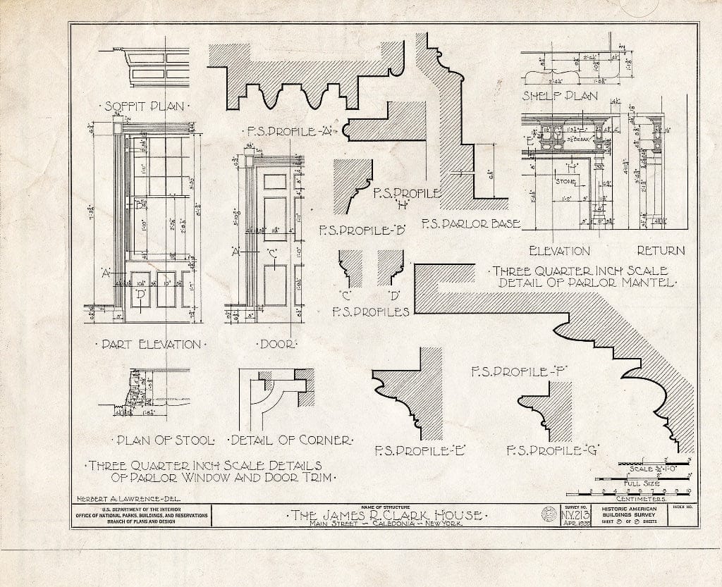 Blueprint HABS NY,26-Cal,1- (Sheet 9 of 9) - James R. Clark House, Main Street, Caledonia, Livingston County, NY