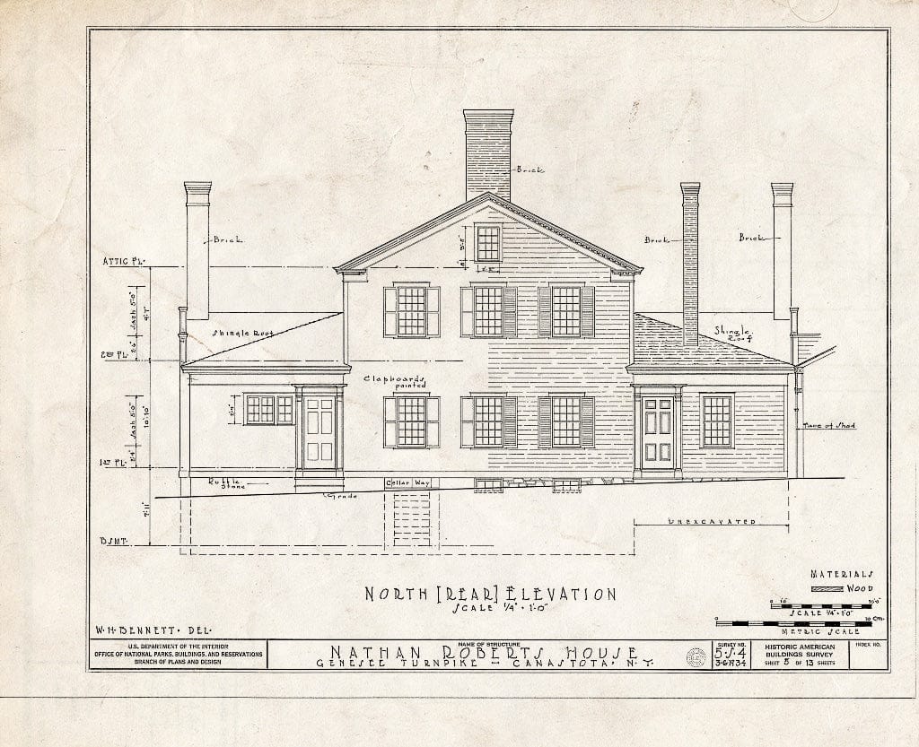 Blueprint HABS NY,27-Cana.V,1- (Sheet 5 of 13) - Judge Nathan Roberts House, State Highway 5, Canastota, Madison County, NY