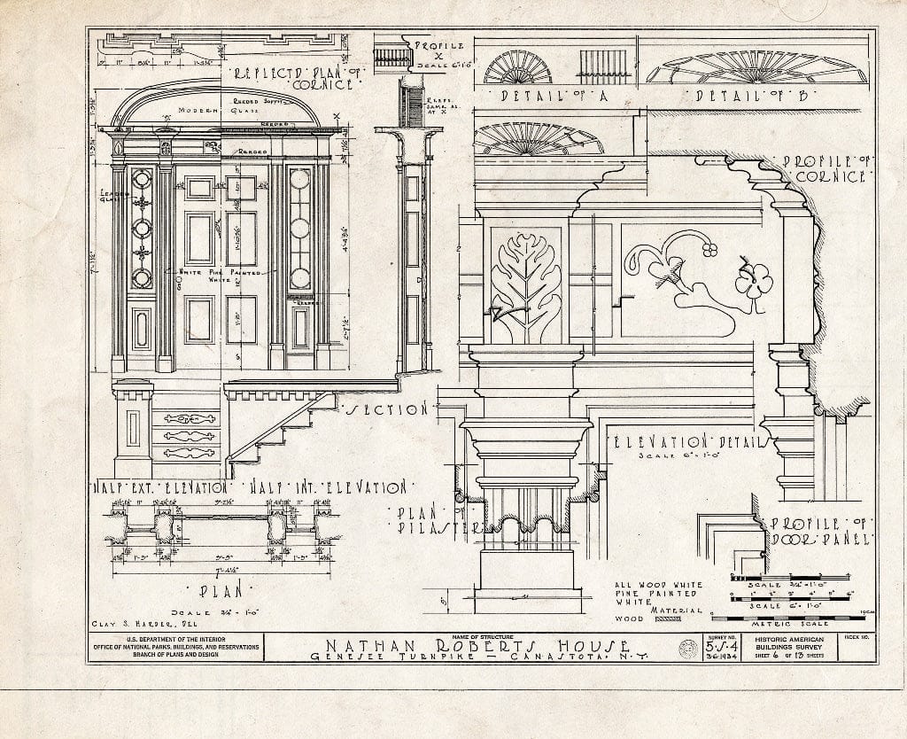 Blueprint HABS NY,27-Cana.V,1- (Sheet 6 of 13) - Judge Nathan Roberts House, State Highway 5, Canastota, Madison County, NY