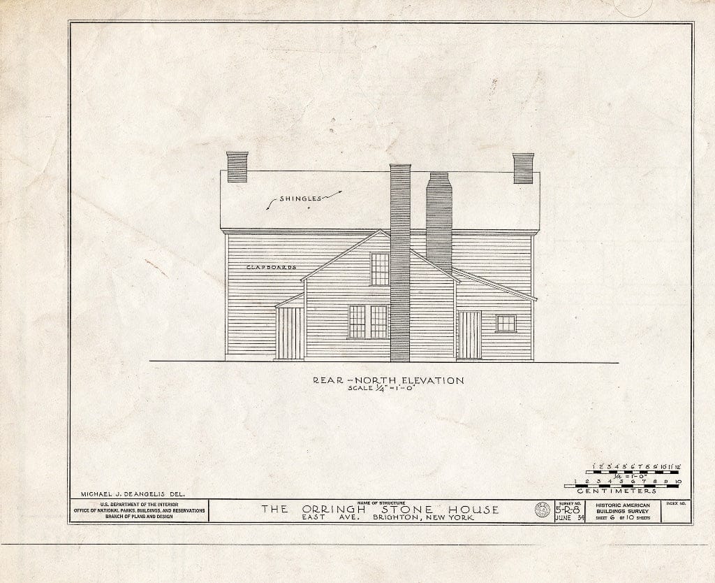 Blueprint HABS NY,28-BRIT,1- (Sheet 6 of 10) - Orringh Stone Tavern, 2370 East Avenue, Brighton, Monroe County, NY