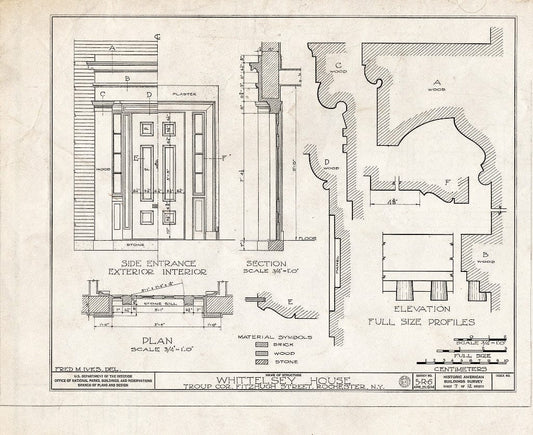 Blueprint HABS NY,28-Roch,5- (Sheet 7 of 12) - Benjamin Campbell House, Troup & South Fitzhugh Streets, Rochester, Monroe County, NY