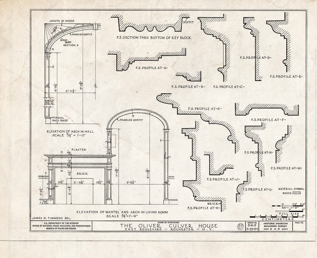 Blueprint HABS NY,28-Roch,4- (Sheet 8 of 9) - Oliver Culver House, 70 East Boulevard, Rochester, Monroe County, NY