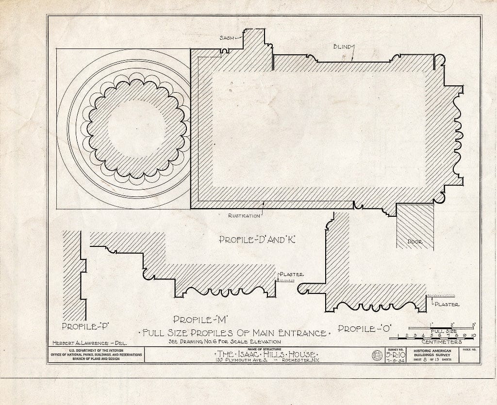 Blueprint HABS NY,28-Roch,8- (Sheet 8 of 13) - Isaac Hills House, 135 Plymouth Avenue South, Rochester, Monroe County, NY