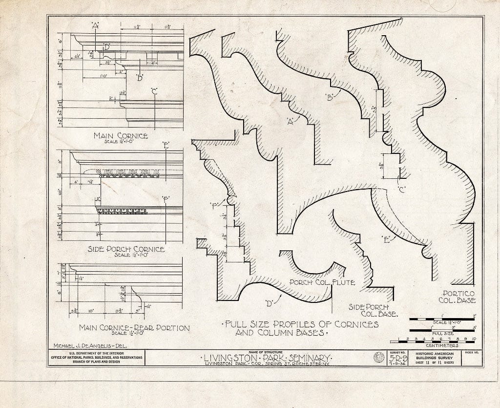 Blueprint HABS NY,28-Roch,7- (Sheet 11 of 11) - Livingston Park Seminary, 1 Livingston Park, Rochester, Monroe County, NY