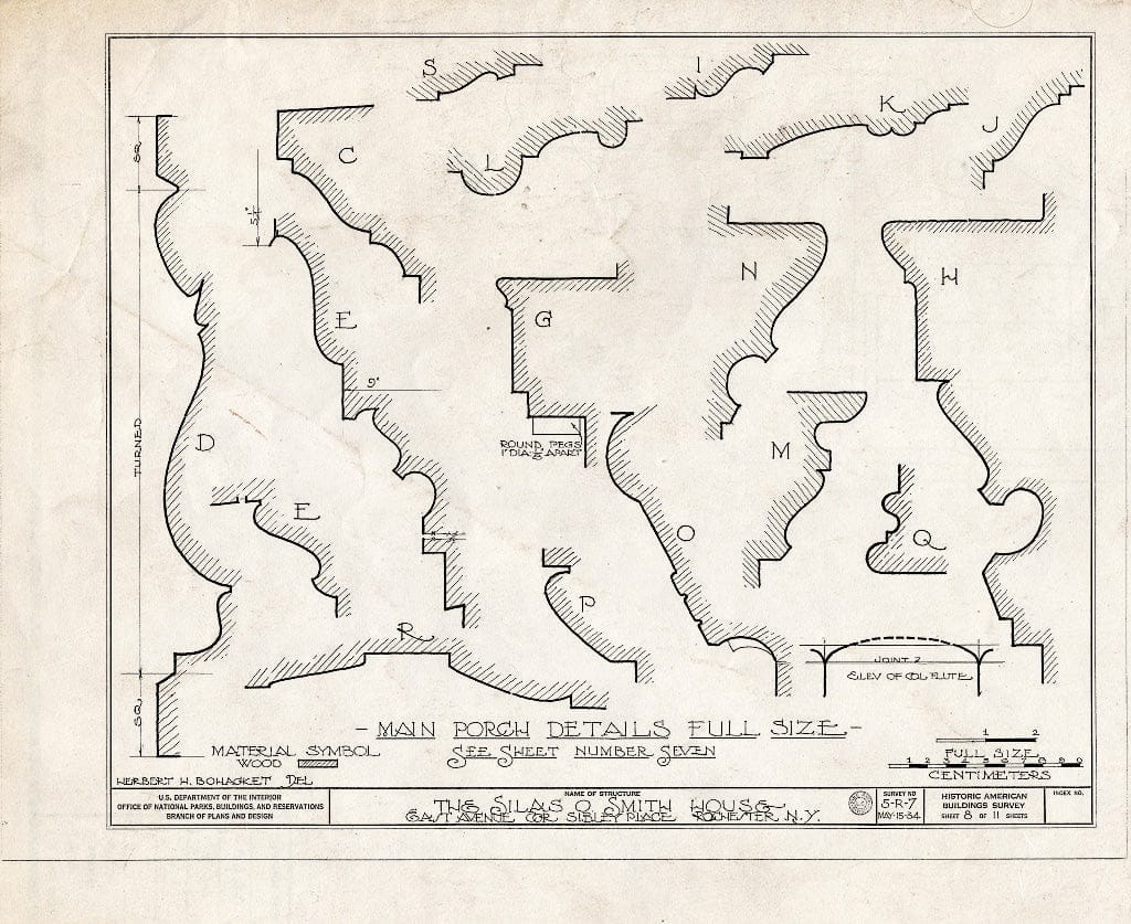 Blueprint HABS NY,28-Roch,6- (Sheet 8 of 11) - Silas O. Smith House, 485 East Avenue, Rochester, Monroe County, NY