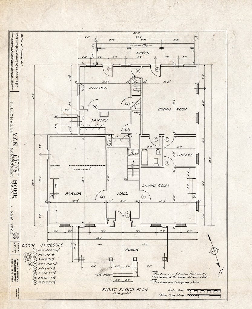 Blueprint HABS NY,29-FULT,1- (Sheet 6 of 14) - Van EPPS House, Franklin Street, Fultonville, Montgomery County, NY
